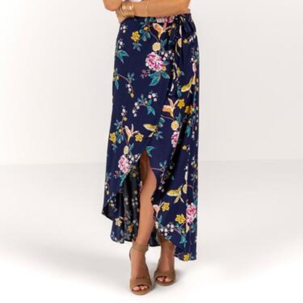 Francesca's : Long Floral Wrap Skirt (NWT)